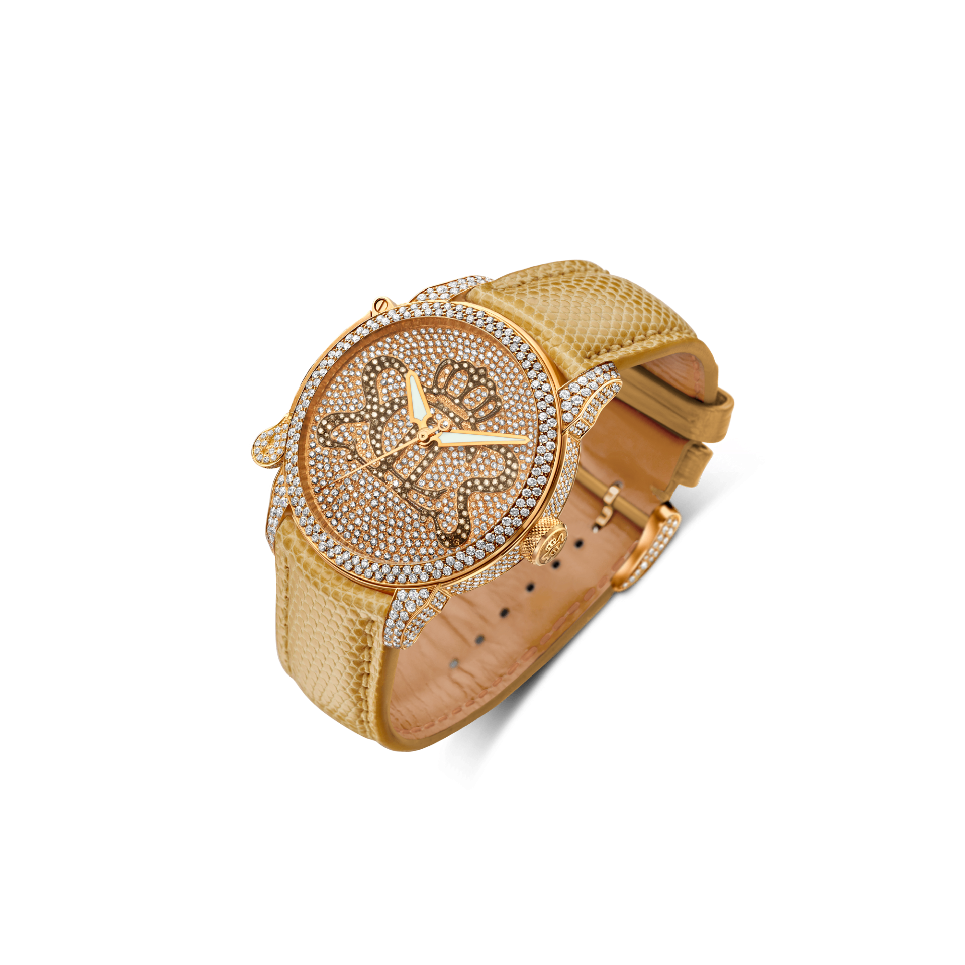 Lebeau Courally Le Marquis 38 mm Rosé goud diamant special edition + logo diamant — luxe horloge