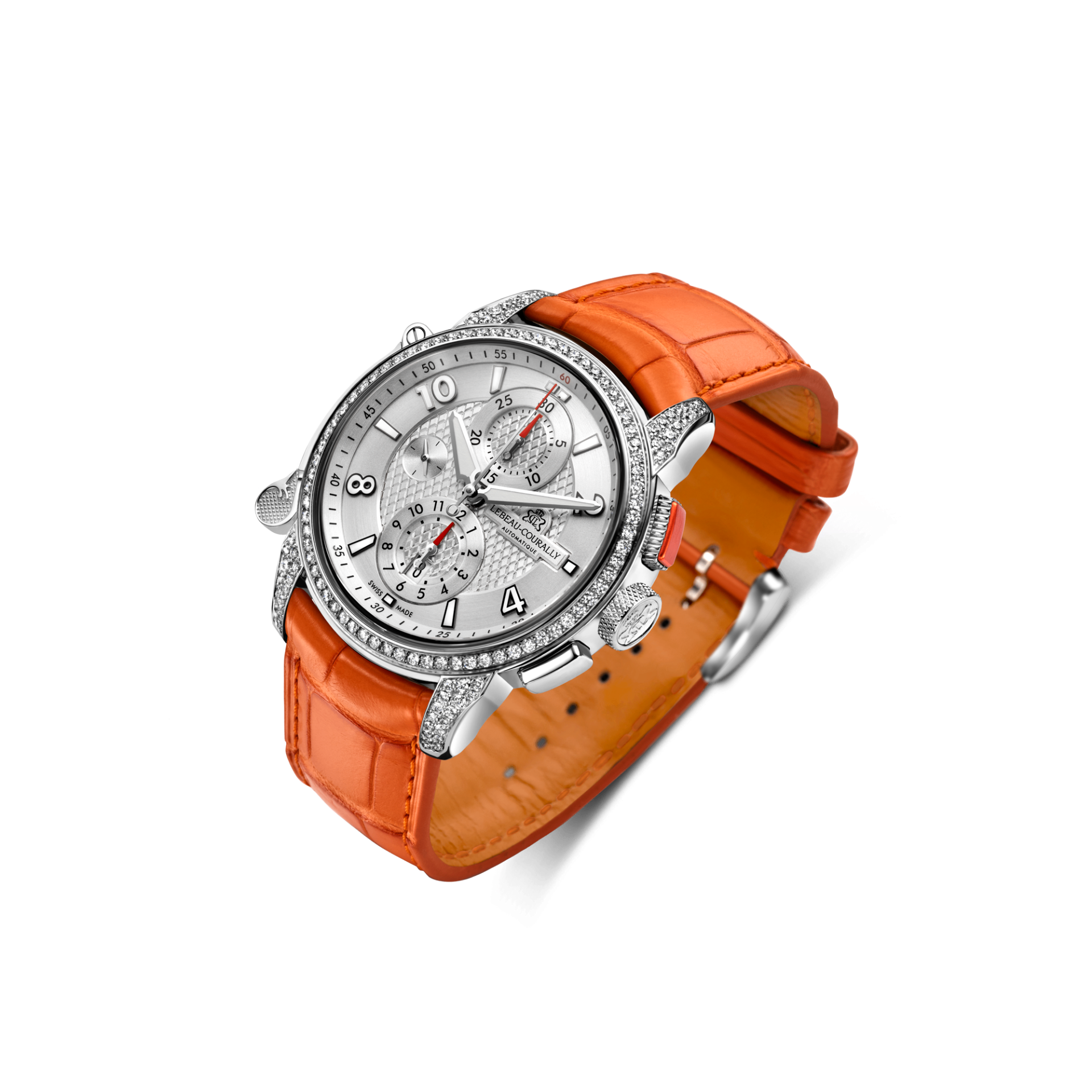 Lebeau Courally Le Baron I Bezel & lug diamant — luxe horloge