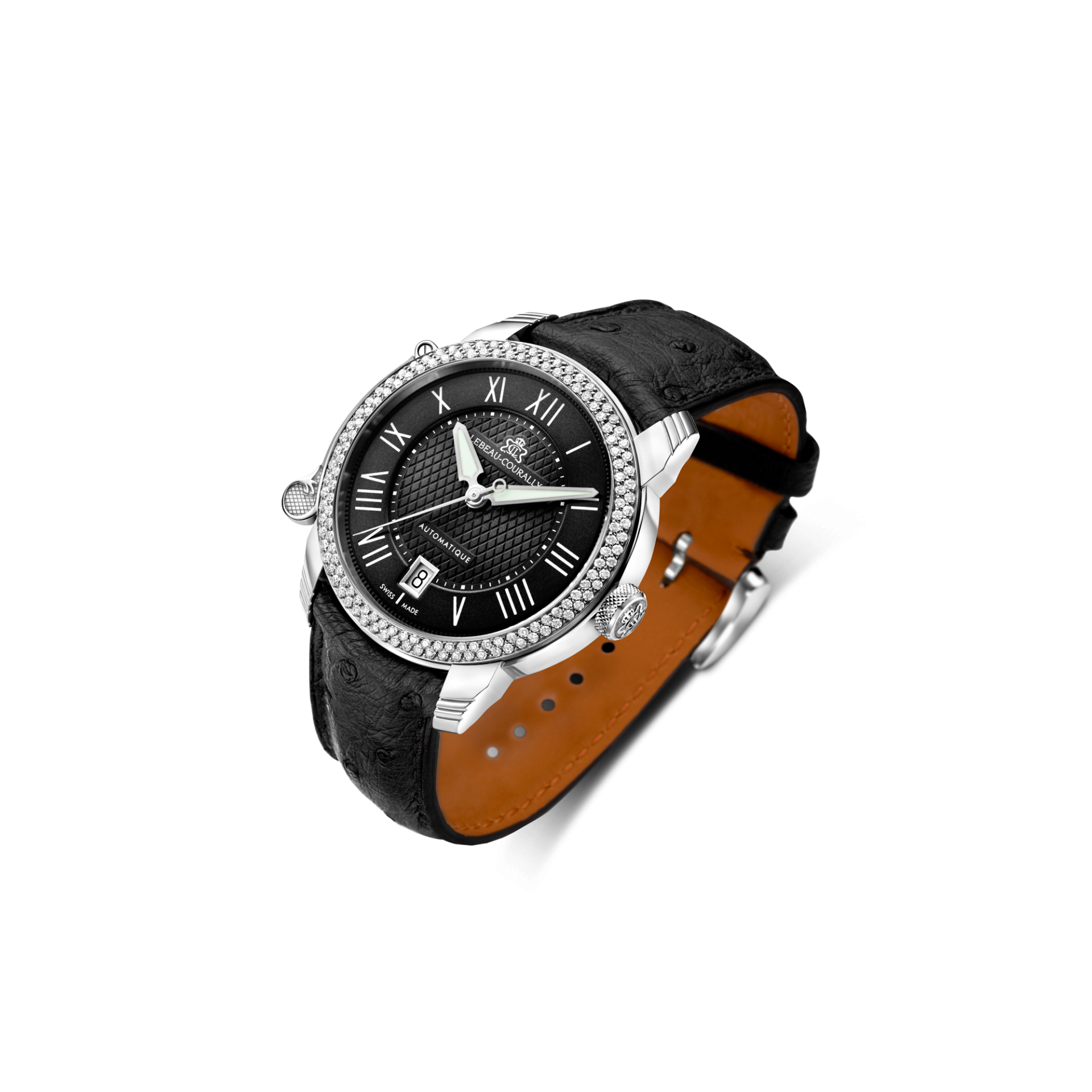 Lebeau Courally Le Marquis 38 mm Wit goud bezel diamant — luxe horloge