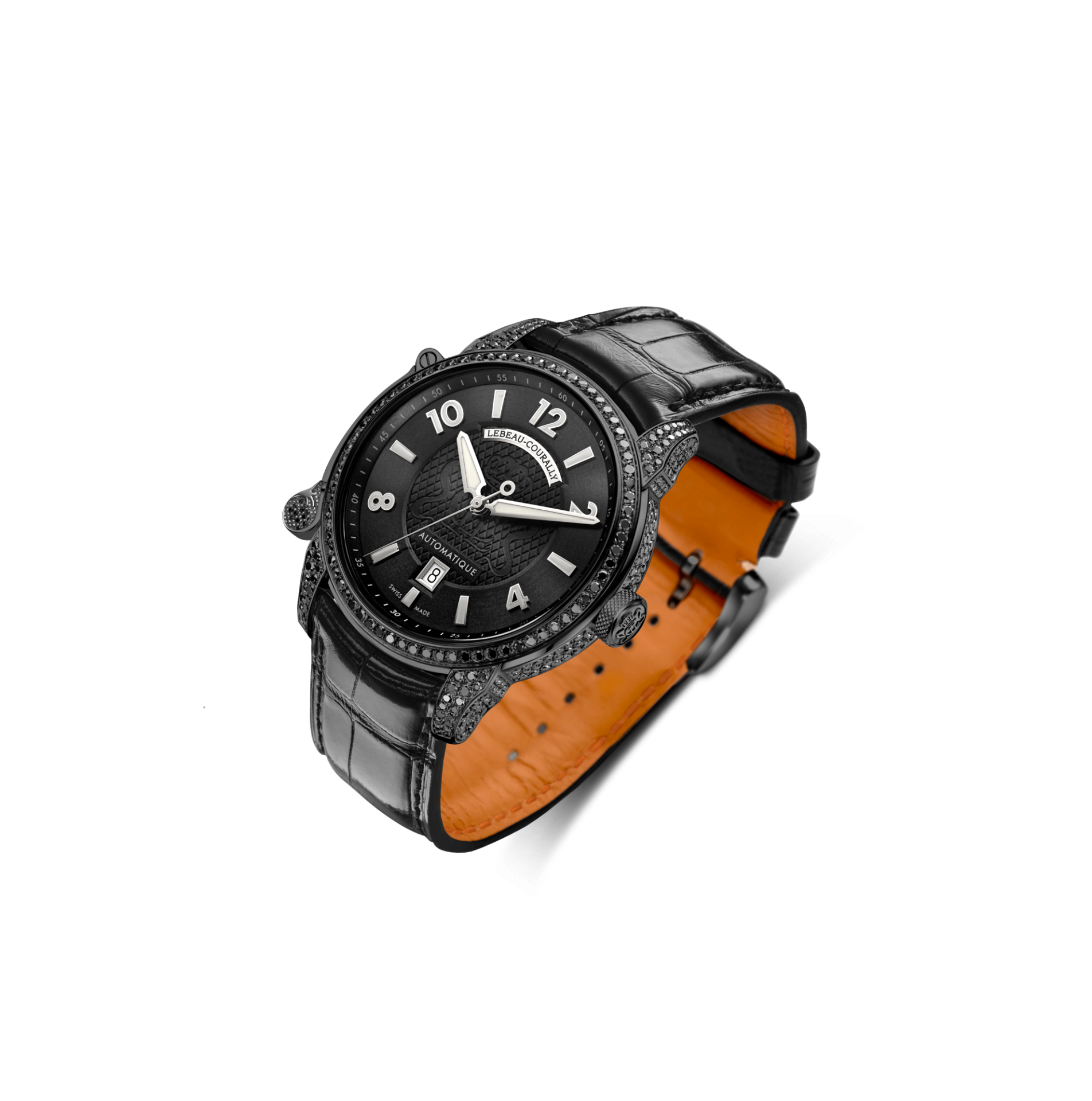 Lebeau Courally Le Dauphin 38 mm Rhodium full diamant — luxe horloge