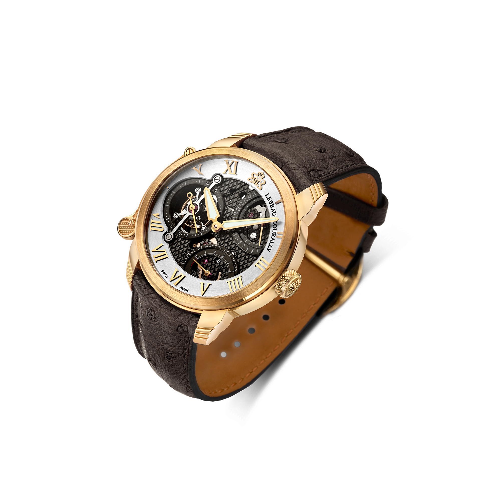 Lebeau Courally Le Tourbillon Rosé goud silver dial — luxe horloge