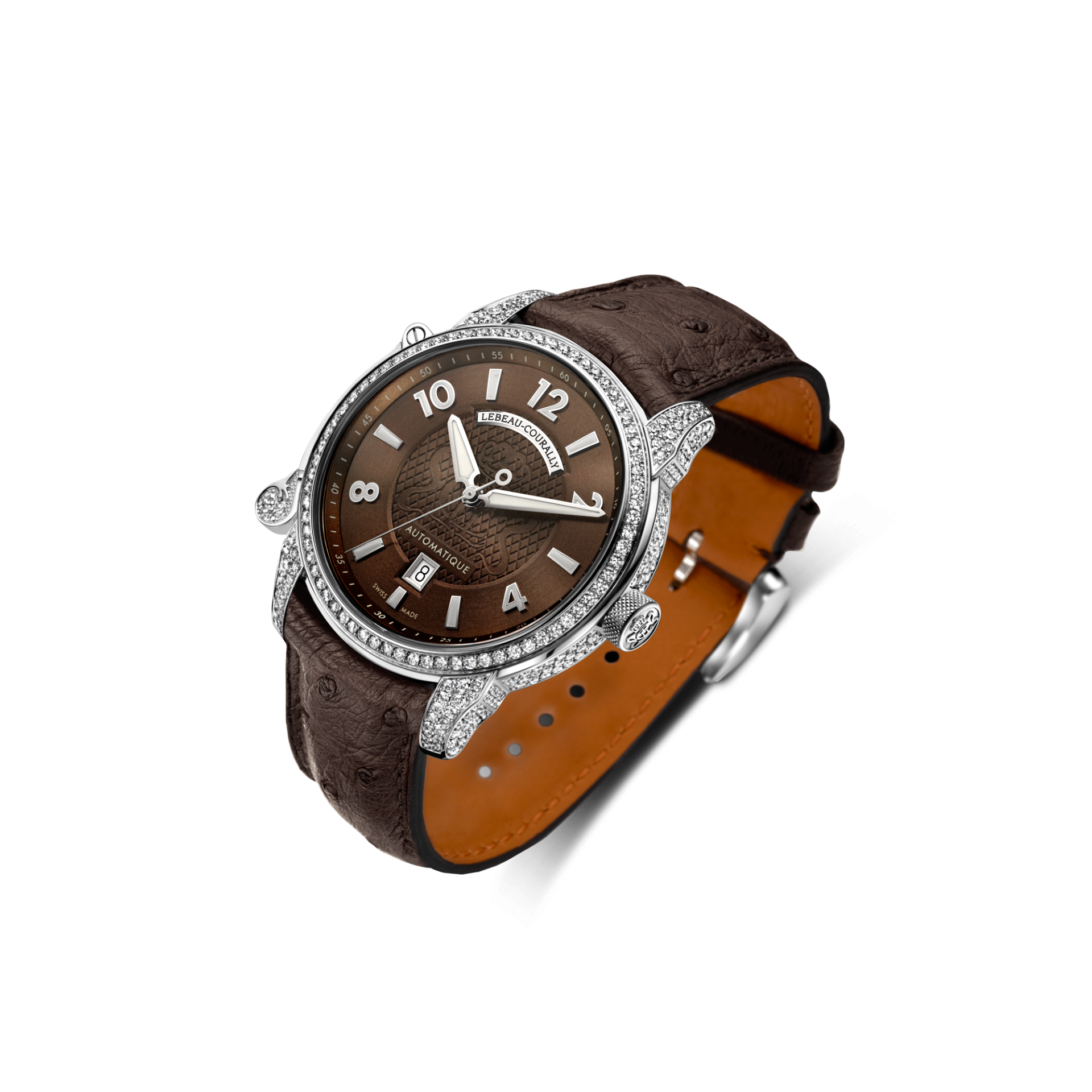 Lebeau Courally Le Dauphin 43 mm Volledige kast diamant — luxe horloge