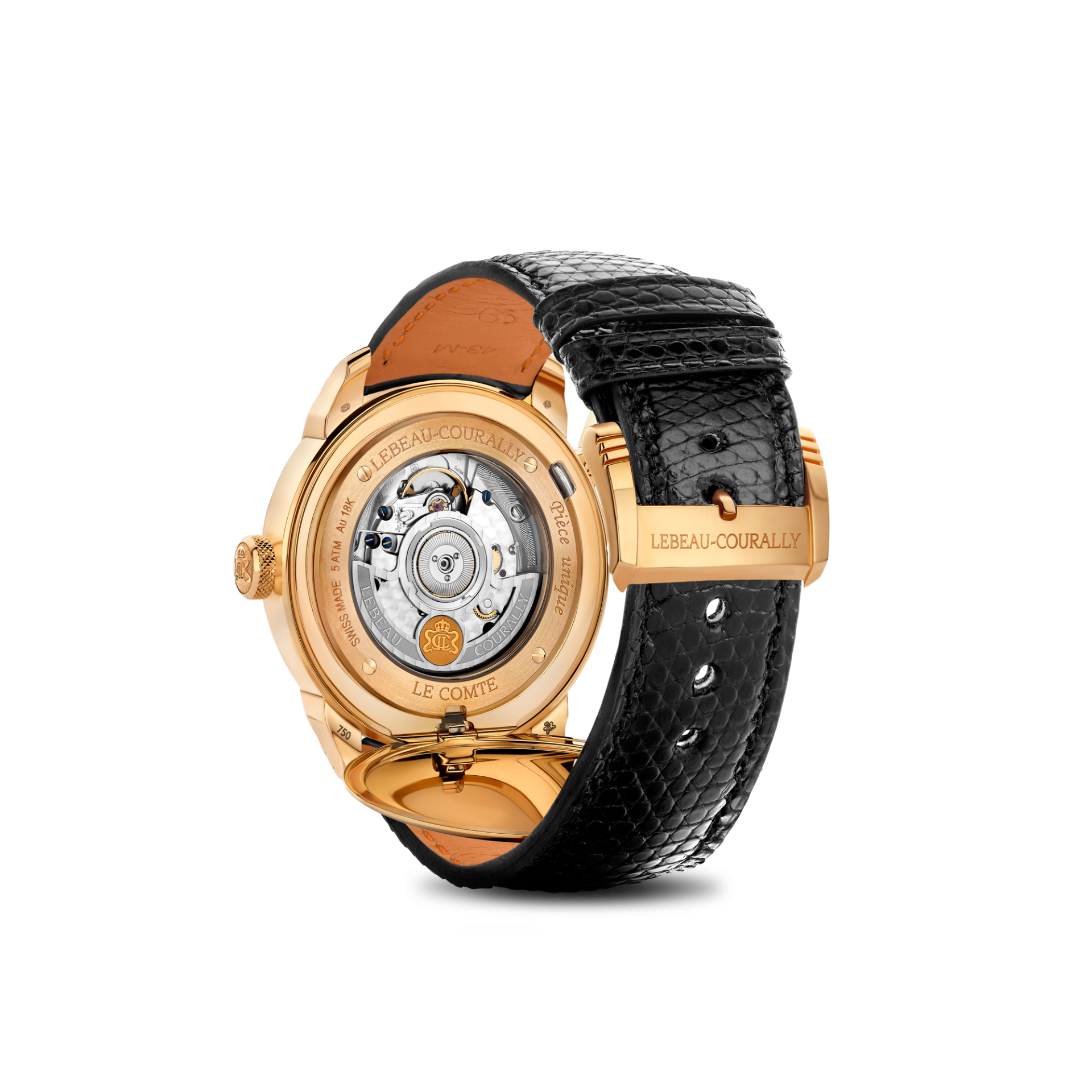 Lebeau Courally Le Comte Rosé goud antraciet dial — luxe horloge