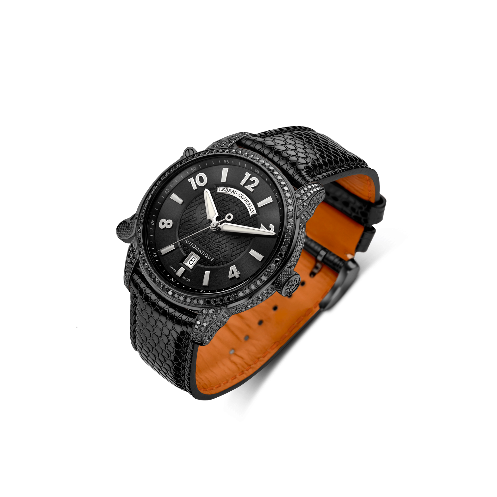 Lebeau Courally Le Dauphin 43 mm Rhodium full diamant — luxe horloge