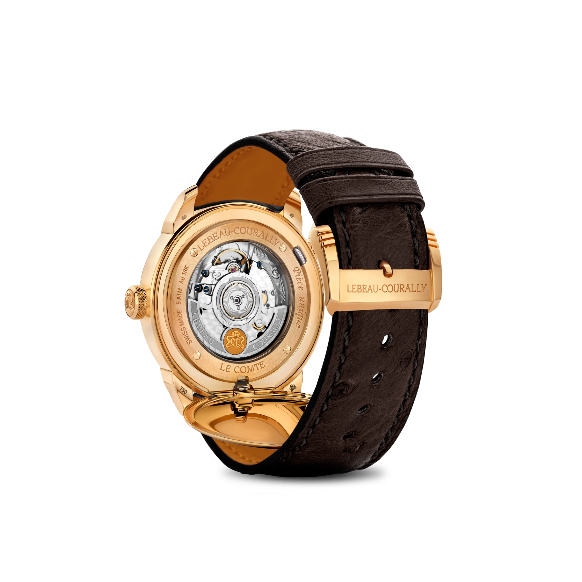 Lebeau Courally Le Comte Rosé goud silver dial — luxe horloge