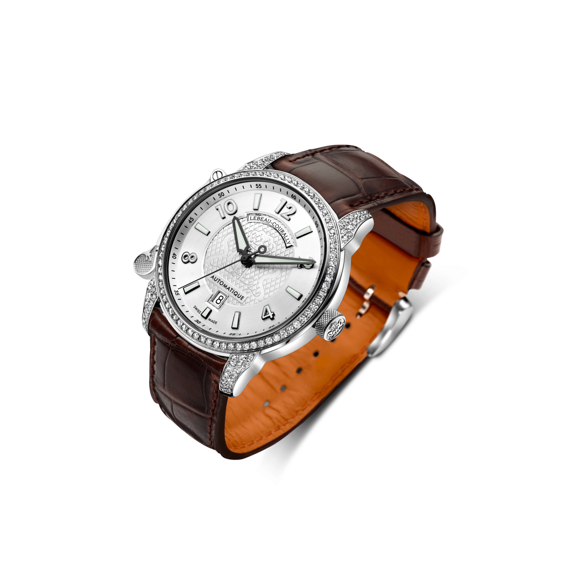 Lebeau Courally Le Dauphin 43 mm Bezel & lug diamant — luxe horloge