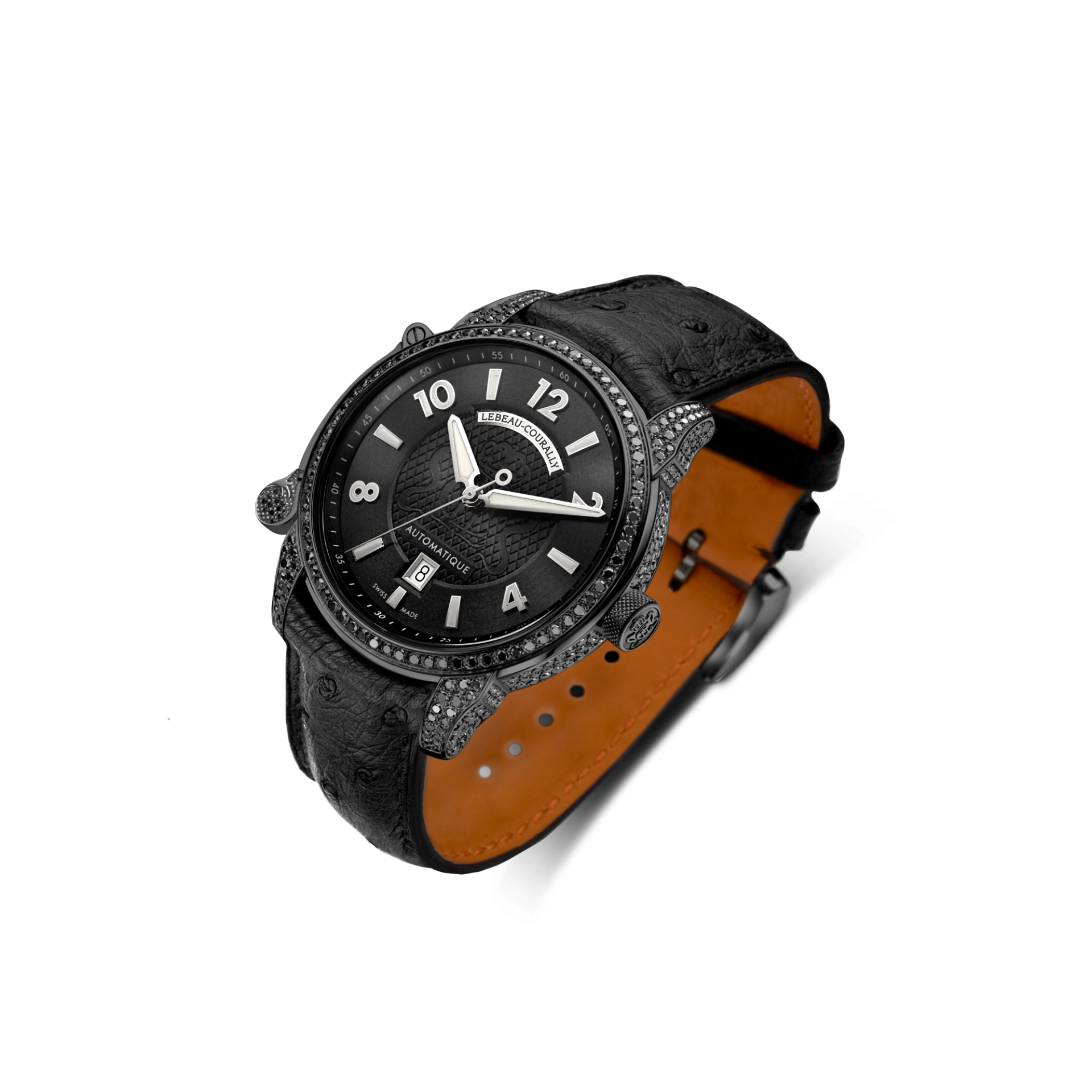 Lebeau Courally Le Dauphin 43 mm Rhodium full diamant — luxe horloge