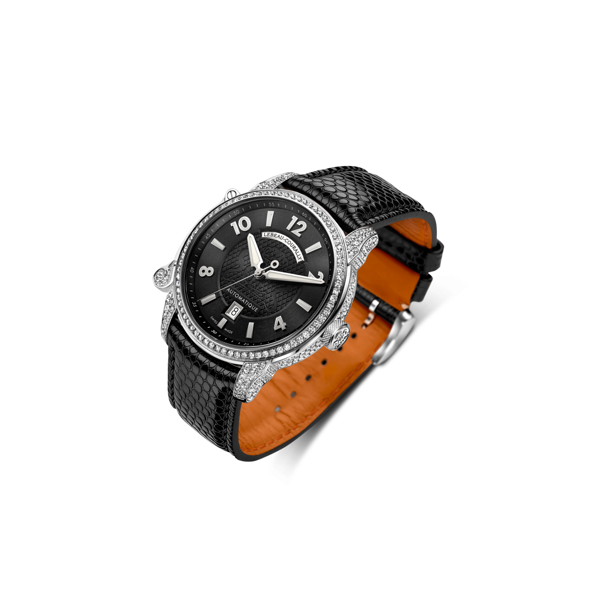 Lebeau Courally Le Dauphin 38 mm Volledige kast diamant — luxe horloge