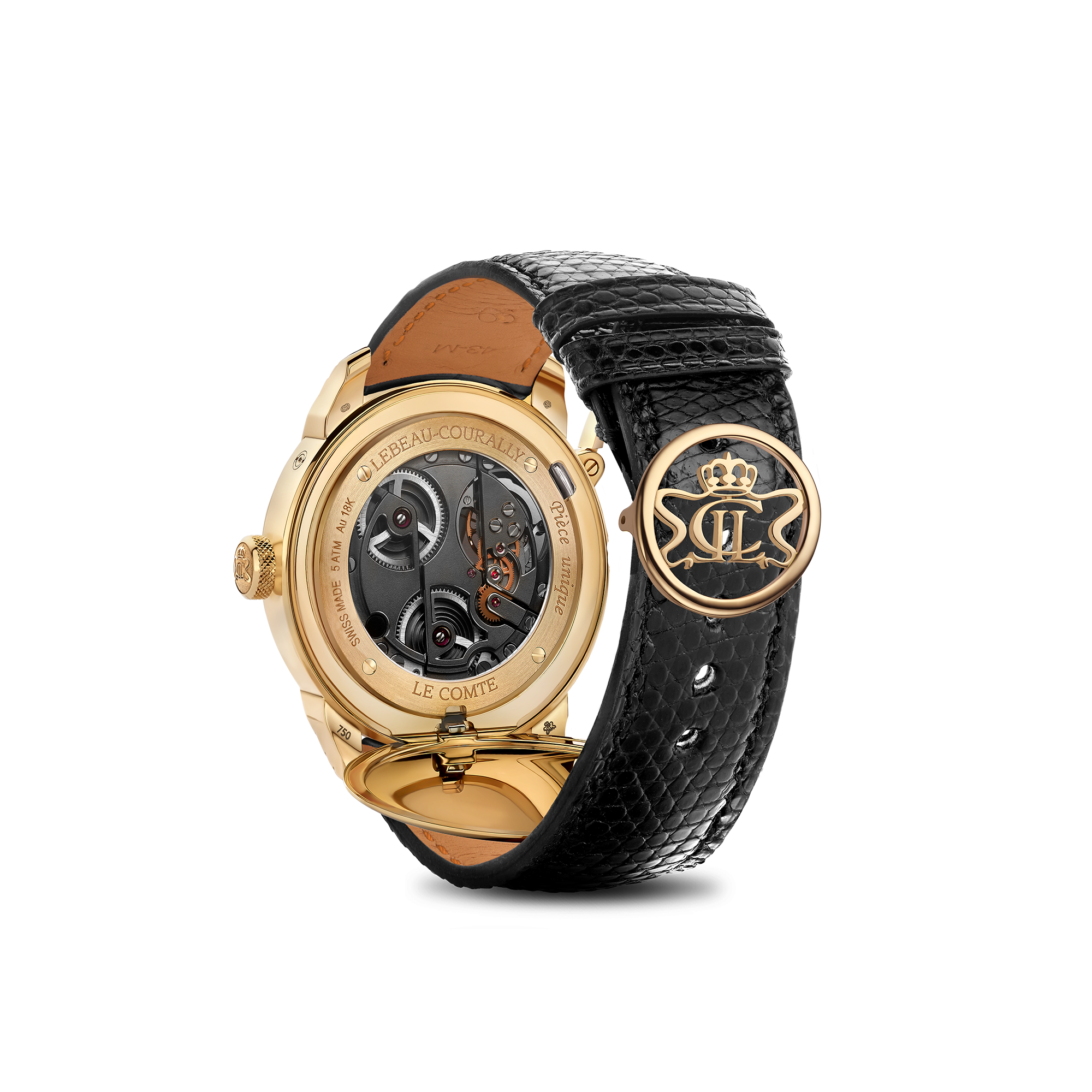 Lebeau Courally Le Tourbillon Rosé goud antraciet dial — luxe horloge