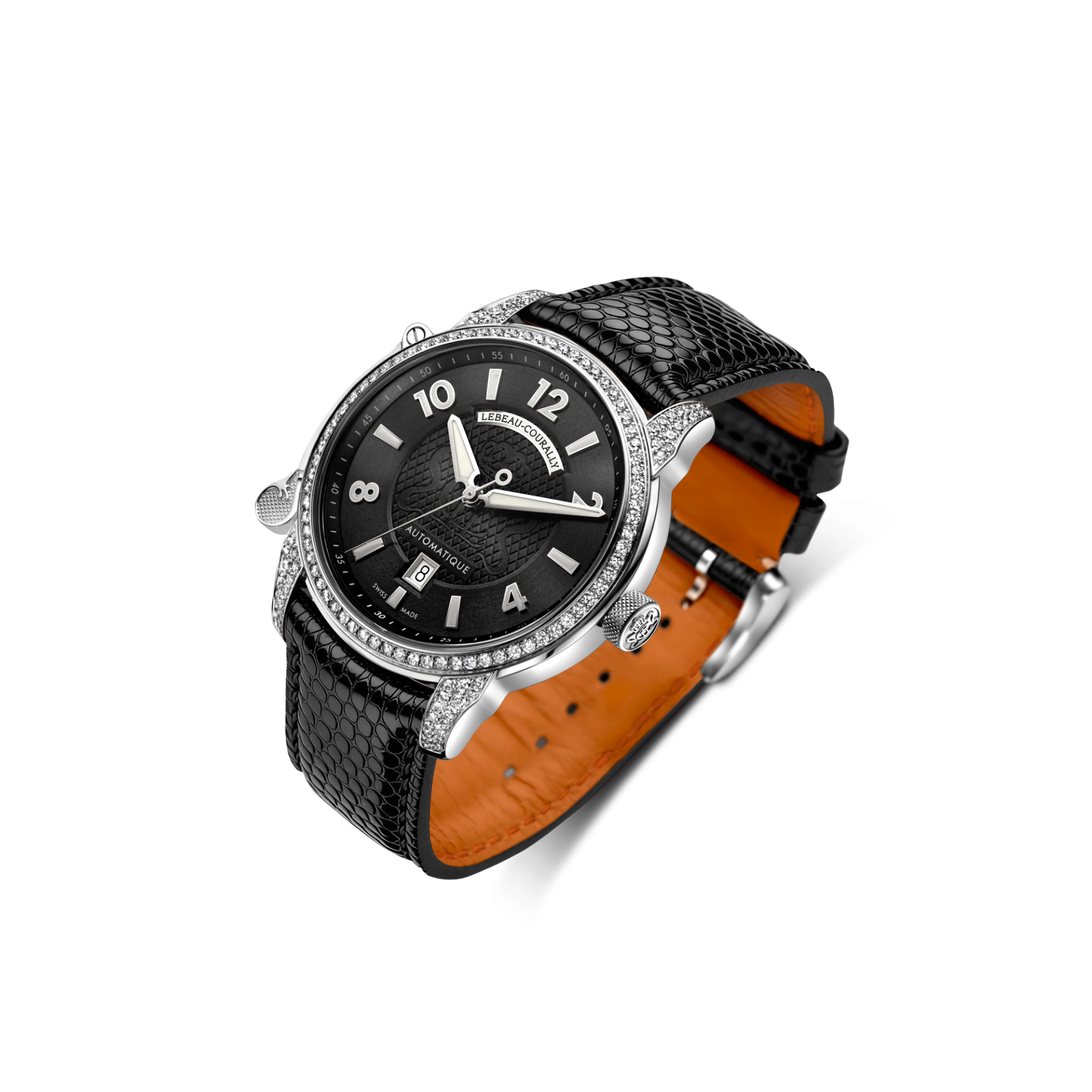 Lebeau Courally Le Dauphin 43 mm Bezel & lug diamant — luxe horloge