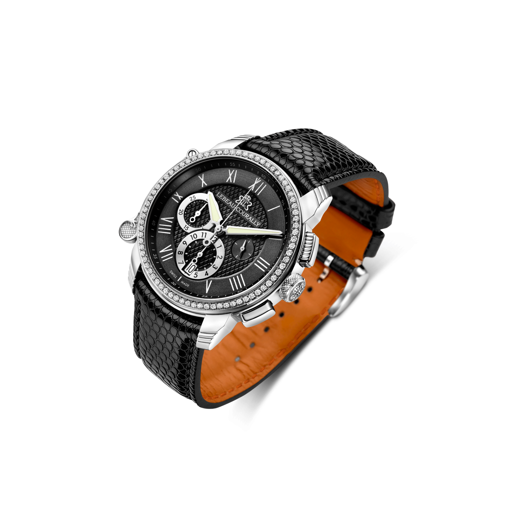 Lebeau Courally L'Archiduc Wit goud bezel diamant — luxe horloge