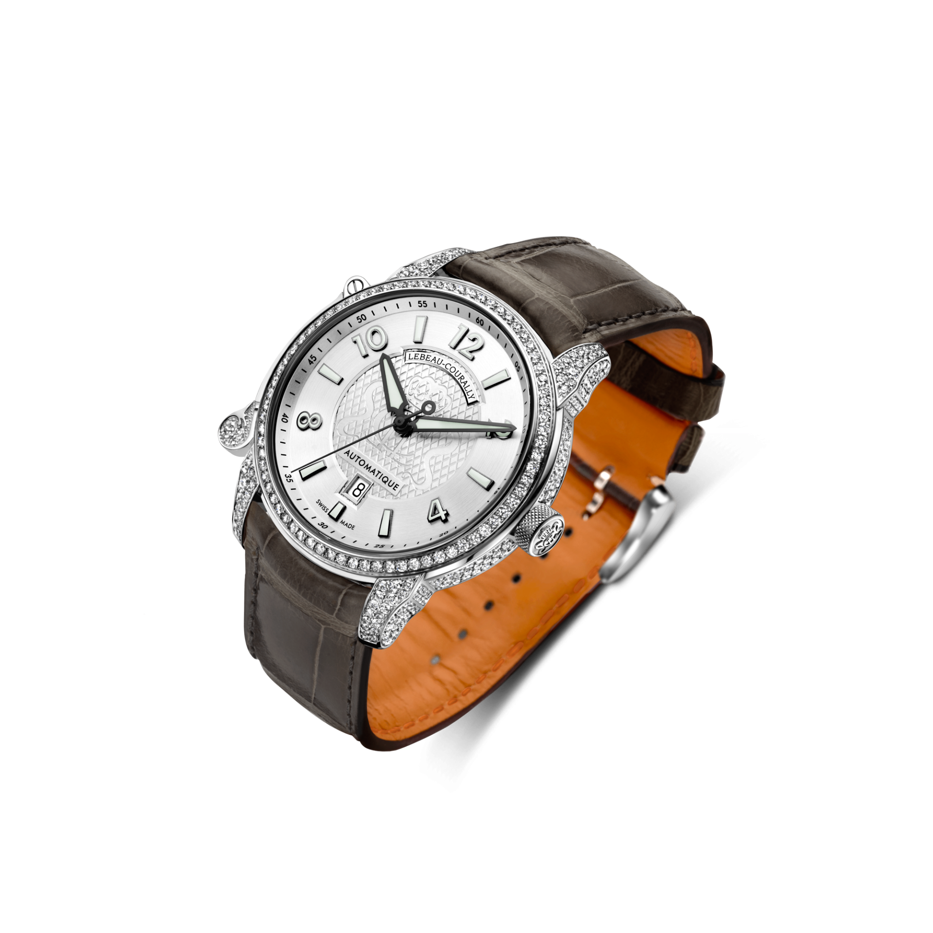 Lebeau Courally Le Dauphin 43 mm Volledige kast diamant — luxe horloge