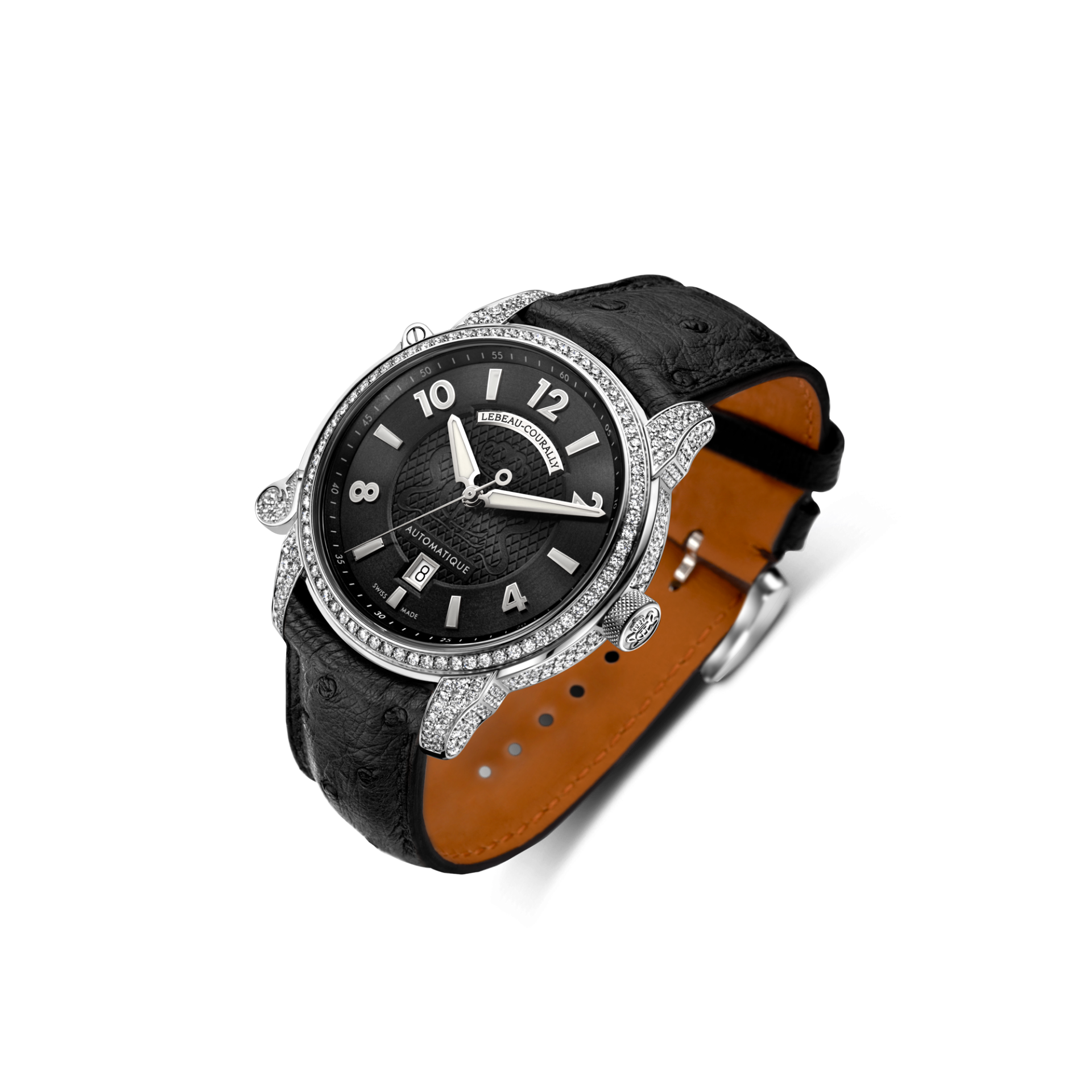 Lebeau Courally Le Dauphin 43 mm Volledige kast diamant — luxe horloge